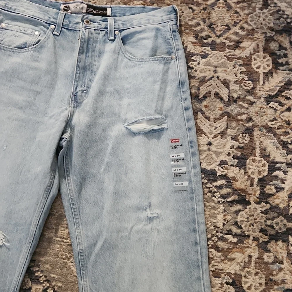 Levi's Silvertab Loose Blue Relaxed Fit Jeans with Distressed Details
